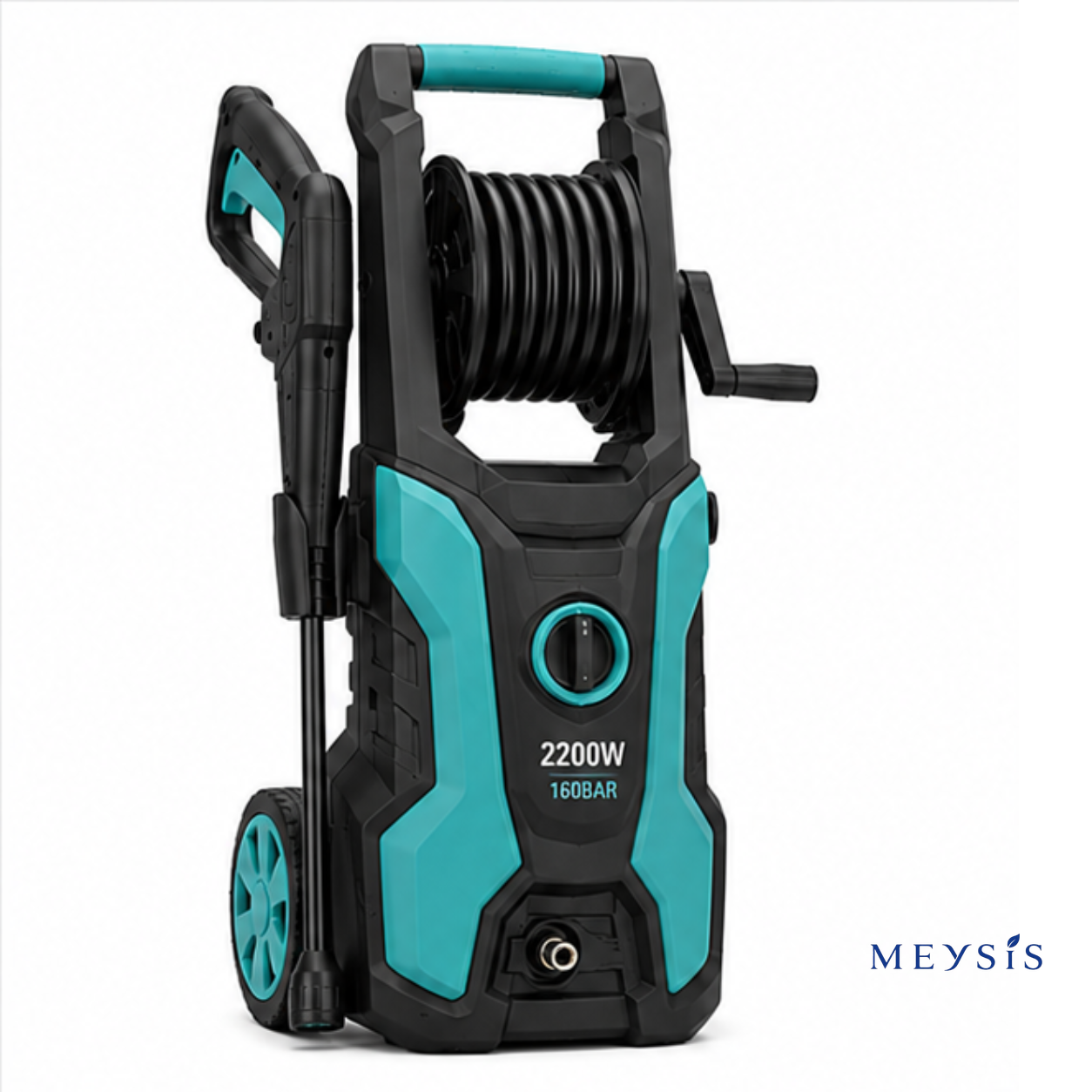 p7 i1_logo Meysis AquaForce 2200W 160 Bar High-Pressure Washer with Hose Reel & Foam Spray Kit - Image 1